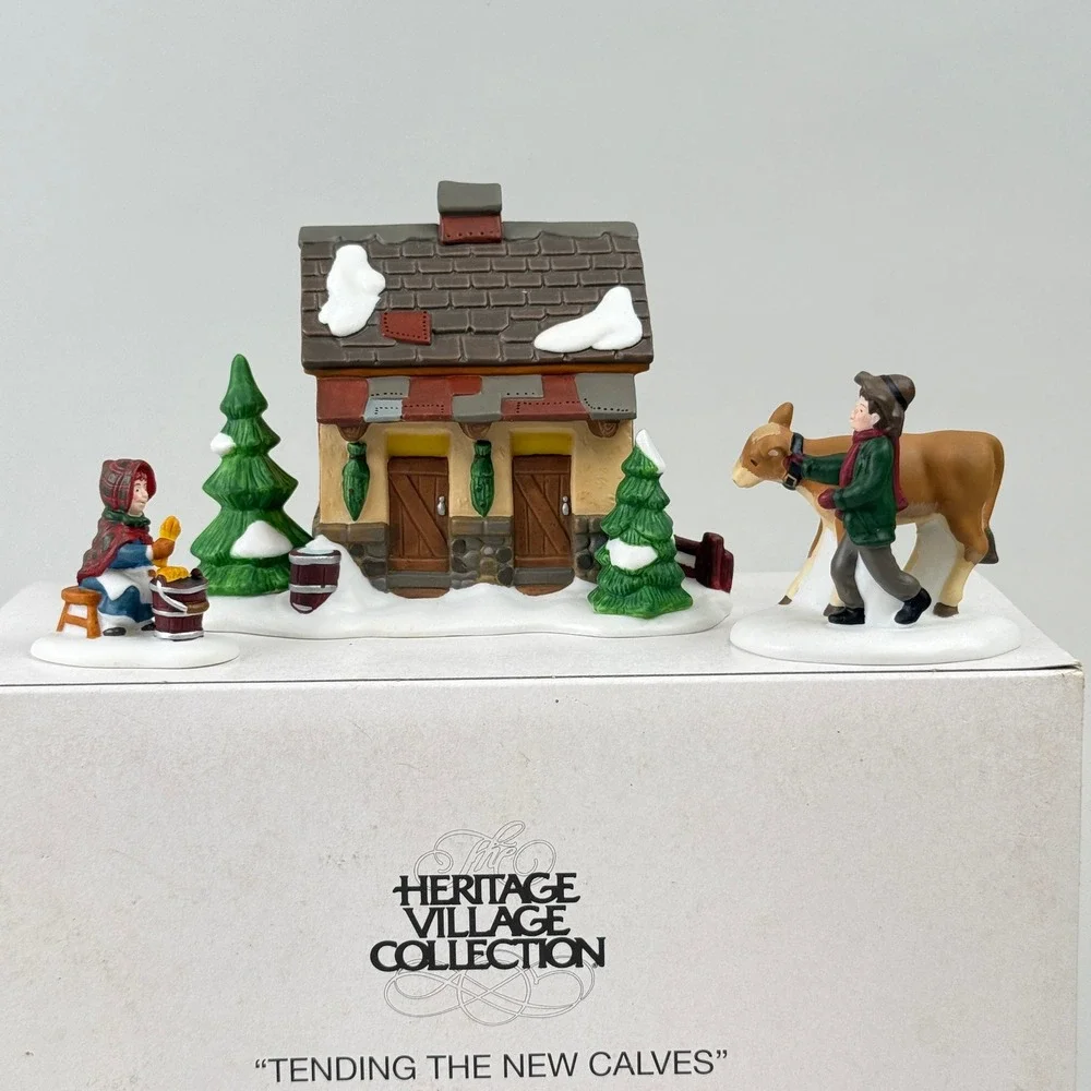 Dept 56 Tending the‎ New Calves Heritage Village Set #58395 NOS